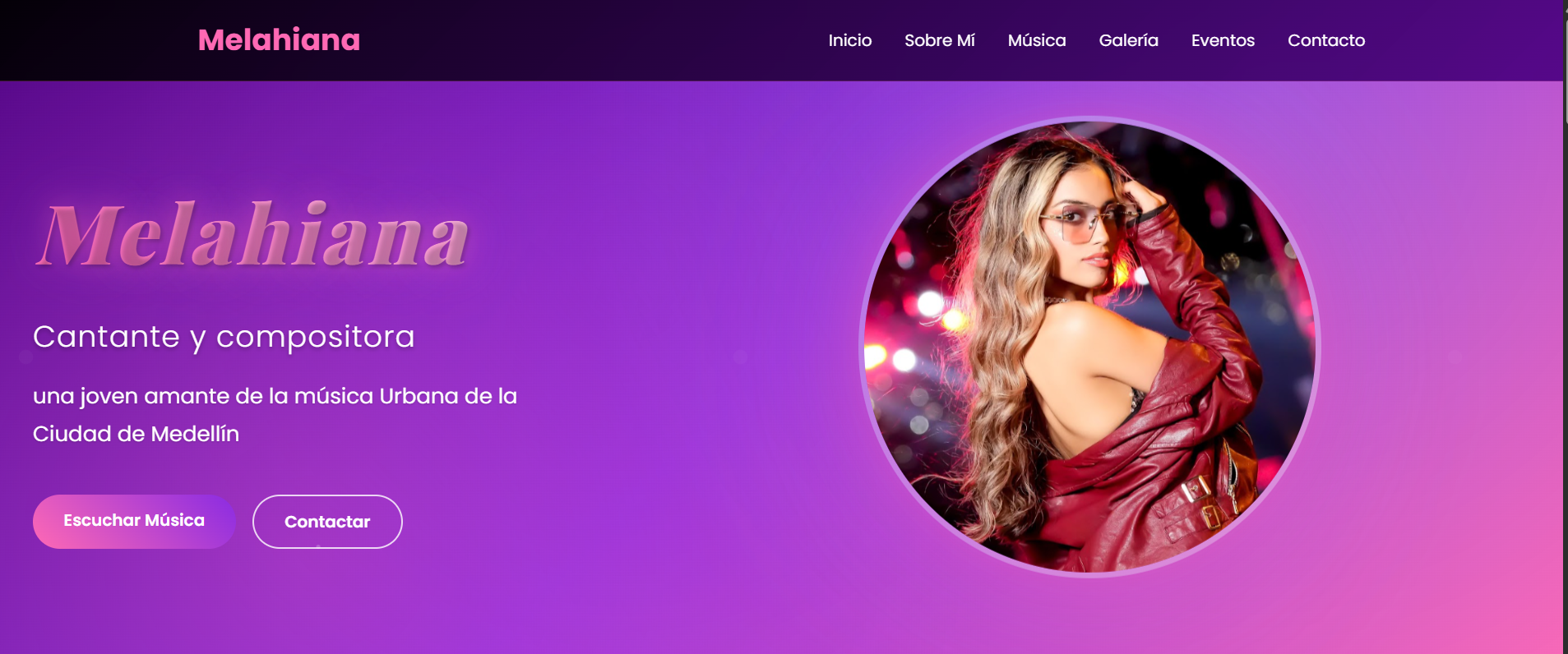 Sitio web para cantante